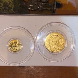 1/100 ounce gold coin and 1/200 ECD  gold coin